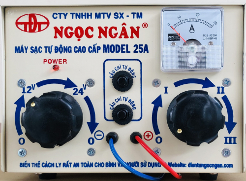 NGỌC NGÂN - MÁY SẠC TỰ ĐỘNG CAO CẤP - MODEL 25A (12V 24V)